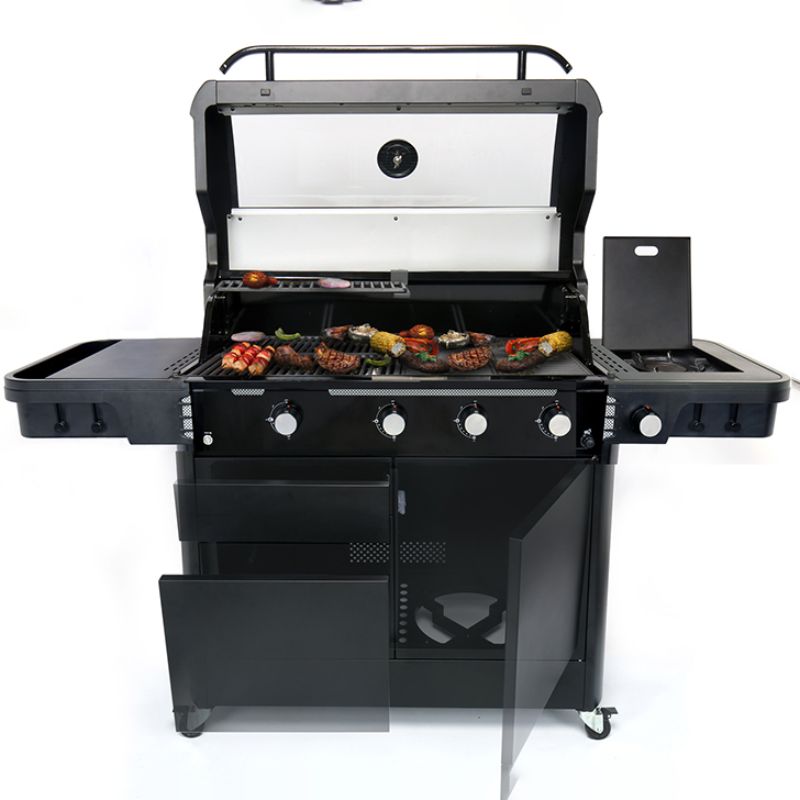 Halmo 4B Cart BBQ Grill with Side Burner
