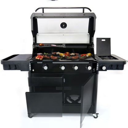 Halmo 4B Cart BBQ Grill with Side Burner