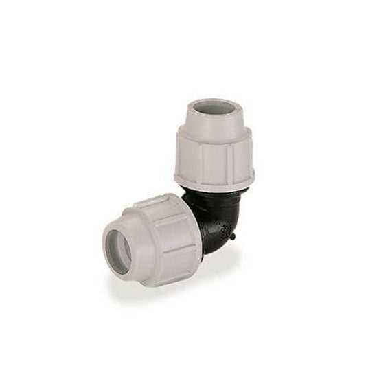 Plasson 90 Degree Elbow Polypropylene Pipe Fitting - White/Black