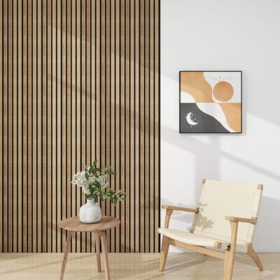 SplashPro Narrow Slat Wall Panel 2400mm x 42mm x 12mm - All Colours - The Wood Wall Panel Company
