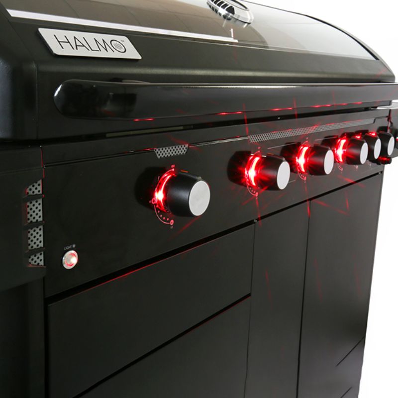 Halmo 6B Cart BBQ with Side Burner
