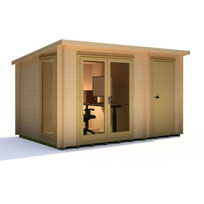 Walsoken Log Cabin inc Side Shed - 8ft x 12ft