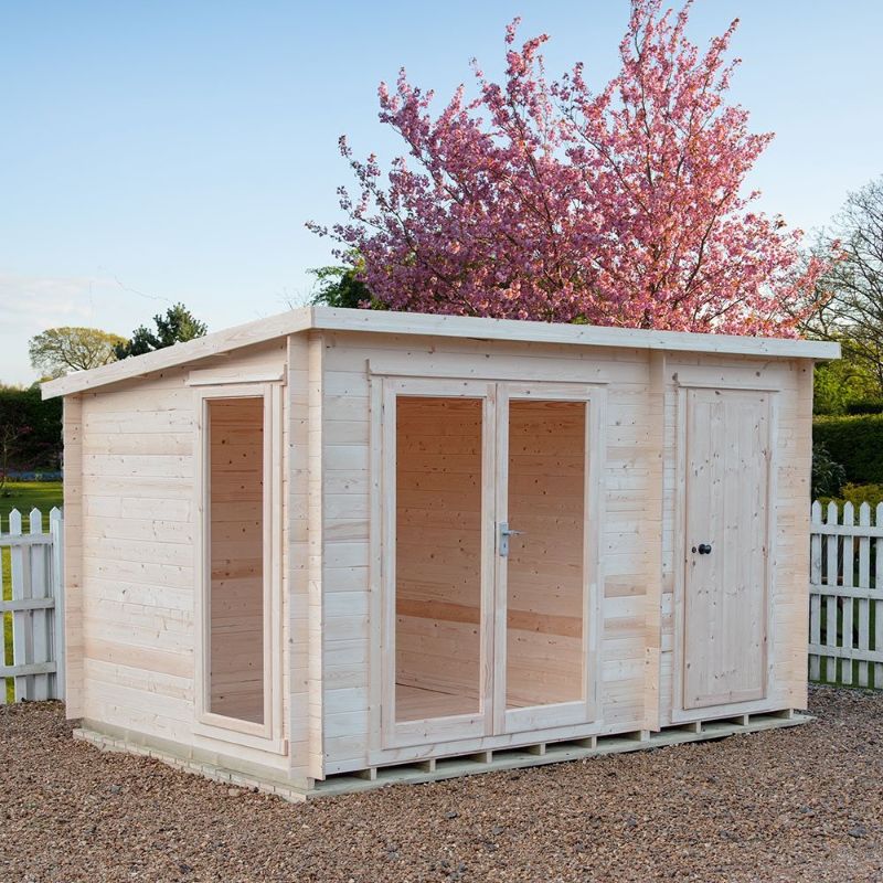 Walsoken Log Cabin inc Side Shed - 8ft x 12ft