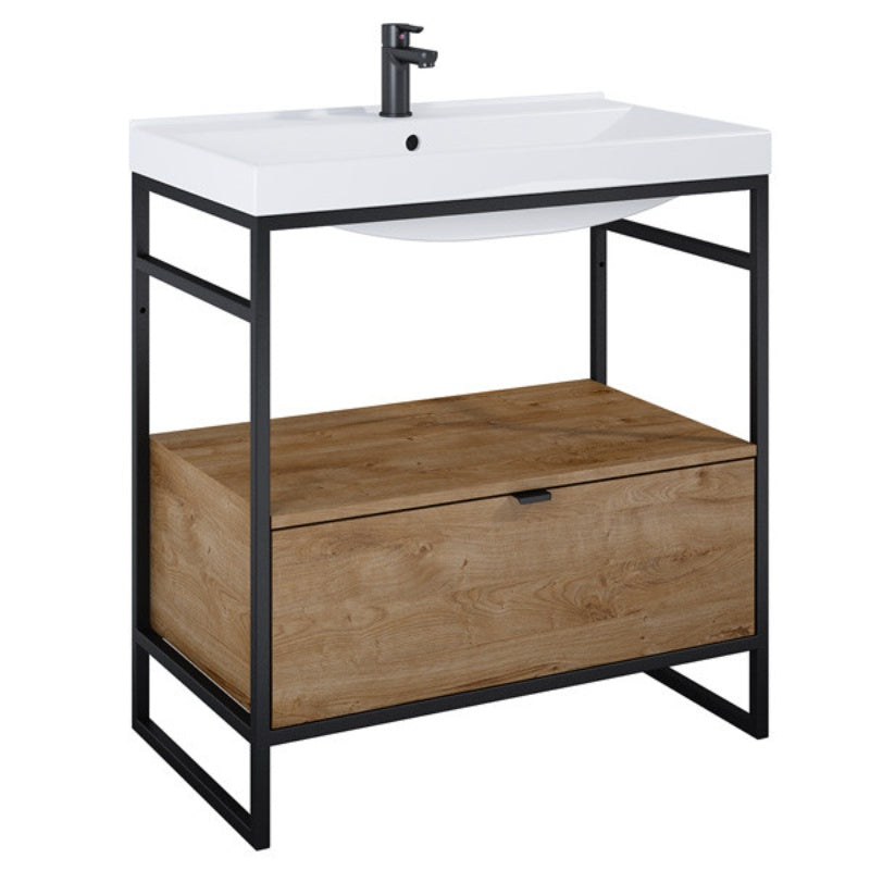 Aqua Indus 800mm Freestanding Vanity Frame with Basin and 1 Drawer