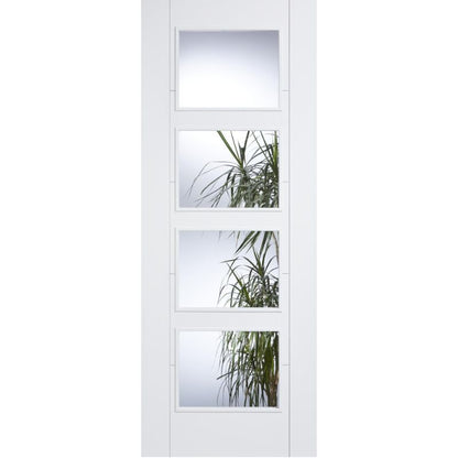 LPD Vancouver White Primed Clear Glazed Internal Door-80.3in x 28.6in x 40mm (2040 x 726mm)