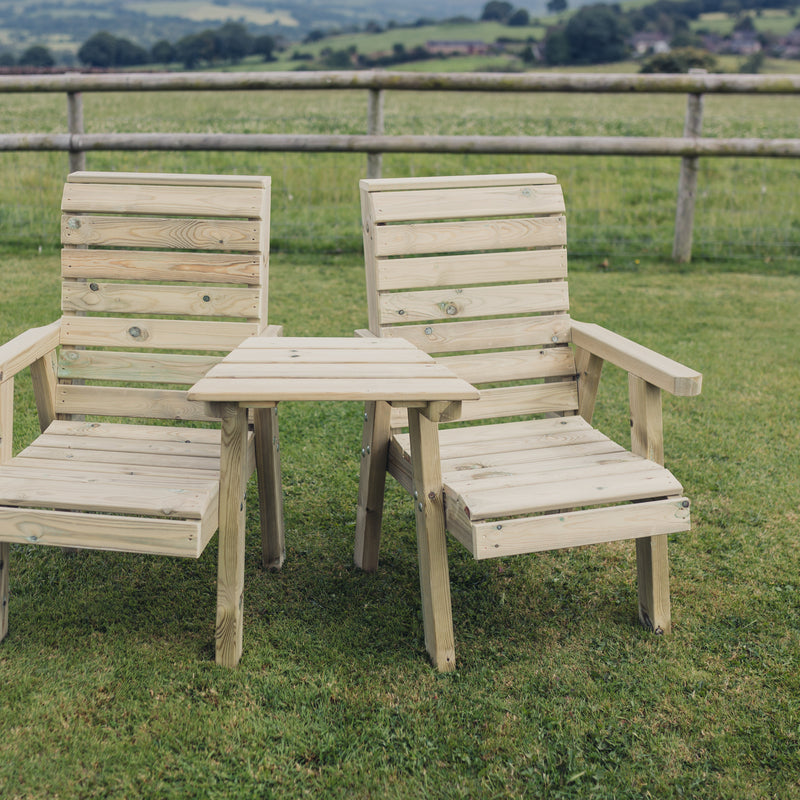 Churnet Valley Clover Love Seats with Angled Tray