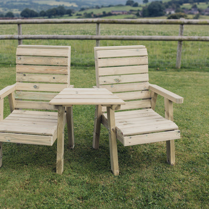 Churnet Valley Clover Love Seats with Angled Tray