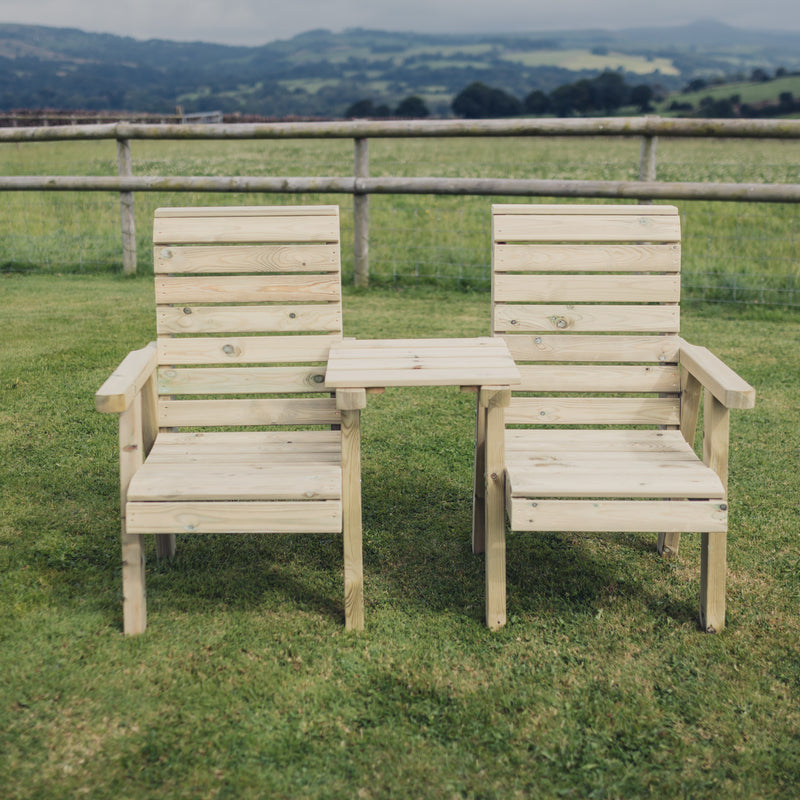 Churnet Valley Clover Love Seats with Straight Tray
