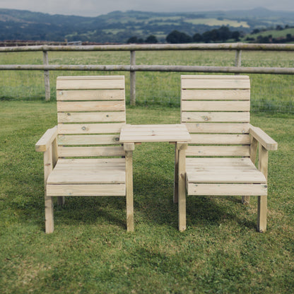 Churnet Valley Clover Love Seats with Straight Tray