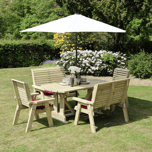 Churnet Valley Ergo 6 Seat Table Set (2 Chairs and 2 Benches)