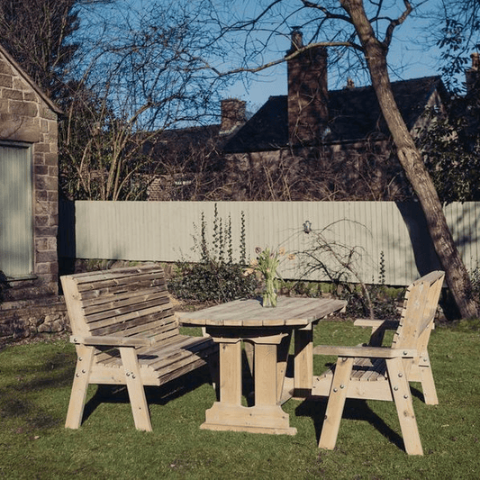 Churnet Valley Ergo 4 Seat Table Set (2 Benches)