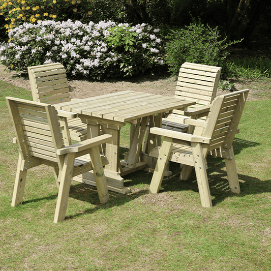 Churnet Valley Ergo 4 Seat Table Set (4 Chairs)