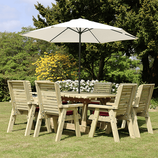 Churnet Valley Ergo 8 Seater Square Table Set (8 Chairs)