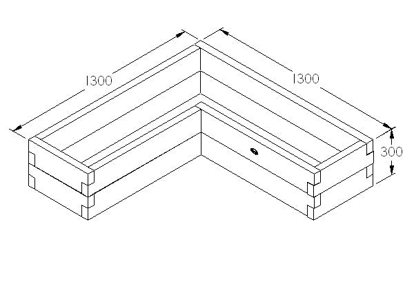 Image for Forest Caledonian Corner Raised Bed - 131cm x 28cm