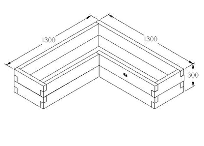 Image for Forest Caledonian Corner Raised Bed - 131cm x 28cm
