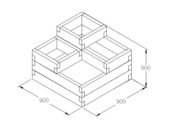 Image for Forest Caledonian Tiered Raised Bed - 90cm x 56cm