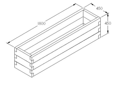 Image for Forest Caledonian Trough Raised Bed - 180cm x 42cm