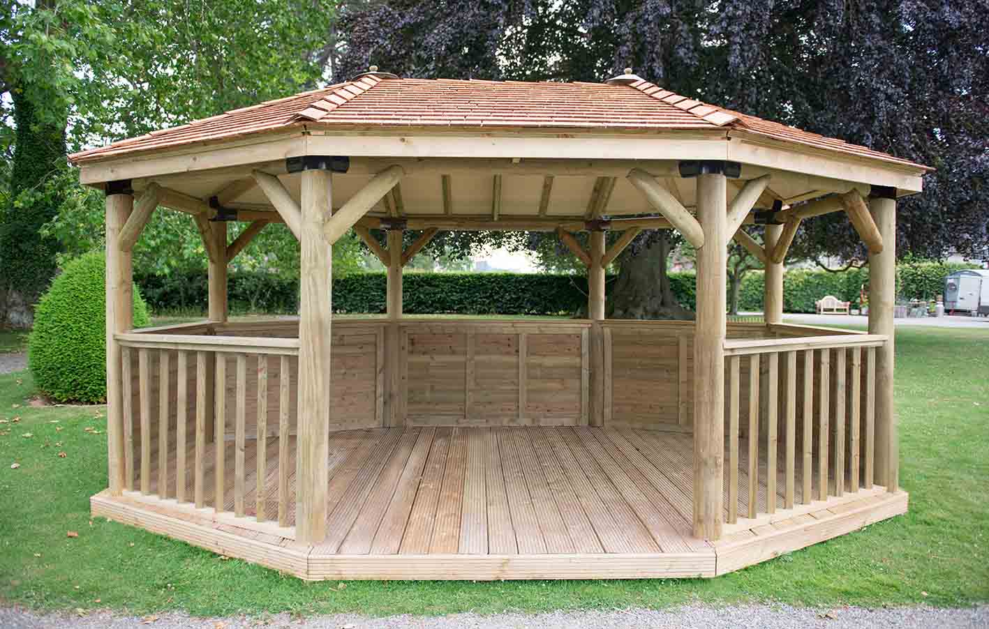 Image for Forest 5.1m Premium Oval Wooden Gazebo with Cedar Roof