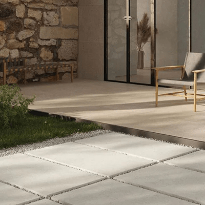 Newgale Terrazzo Outdoor Porcelain Paving Tile - 1200mm x 600mm - Ivory - Spectrum