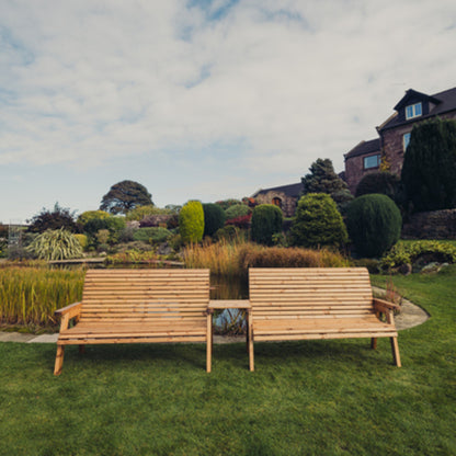 Churnet Valley 6 Seat Set (2 x 3 Seat Benches) Straight Tray