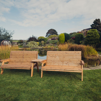 Churnet Valley 6 Seat Set (2 x 3 Seat Benches) Straight Tray
