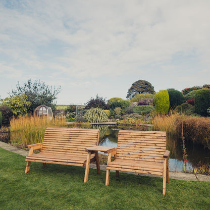 Churnet Valley 5 Seat Set (1 x 2 Seat Bench and 1x 3 Seat Bench) Straight Tray