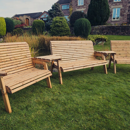 Churnet Valley 7 Seat Set (1 x 3 Seat Bench and 2x 2 Seat Bench) Angled Tray