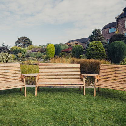 Churnet Valley 7 Seat Set (1 x 3 Seat Bench and 2x 2 Seat Bench) Angled Tray