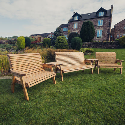 Churnet Valley 7 Seat Set (1 x 3 Seat Bench and 2x 2 Seat Bench) Angled Tray