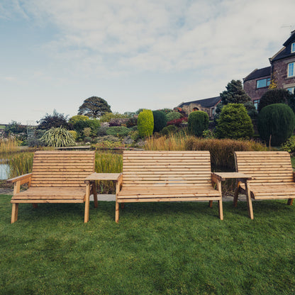 Churnet Valley 7 Seat Set (1 x 3 Seat Bench and 2x 2 Seat Bench) Straight Tray