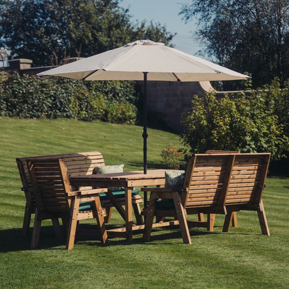 Churnet Valley Seat 10 Set (2 x 2 Seat Benches and 2 x 3 Seat Benches) 179.5cm Table