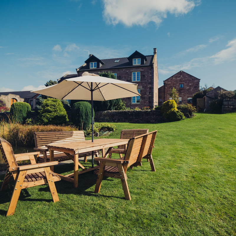 Churnet Valley Seat 10 Set (2 x 2 Seat Benches and 2 x 3 Seat Benches) 179.5cm Table