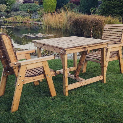 Churnet Valley 2 Seat Bistro Set (2 x Chairs) 99cm Table