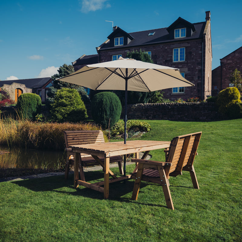 Churnet Valley 4 Seat Table Set (2 x 2 Seat Benches) 99cm Table