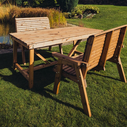 Churnet Valley 4 Seat Table Set (2 x 2 Seat Benches) 99cm Table