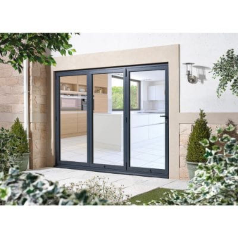 LPD ALuvu Anthracite Grey Folding Sliding External Door (3 Fold Left Stack) - 2095mm x 2395mm