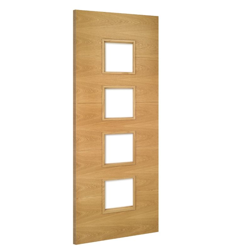 Deanta Augusta Oak Internal Door Glazed Prefinished - 78in x 33in (1981 x 838mm)