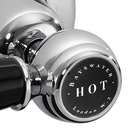 Image for Bayswater Black 3 Tap Hole Wall Bath Filler