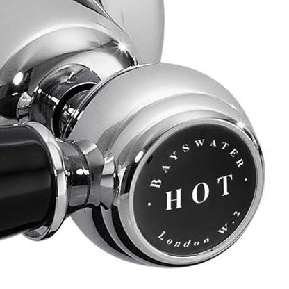 Image for Bayswater Black 3 Tap Hole Wall Bath Filler