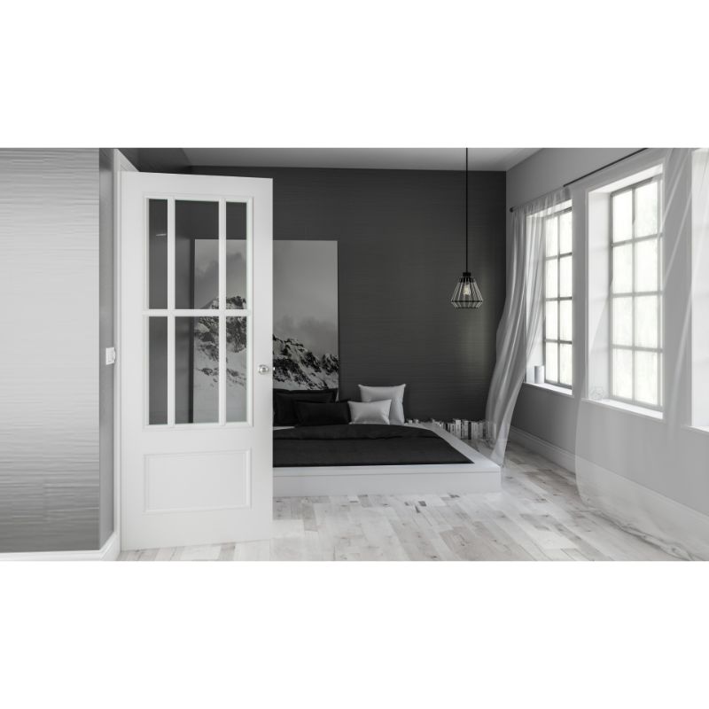 Deanta Canterbury Internal Door White Primed Bevelled Glaze - 78in x 33in (1981 x 838mm)