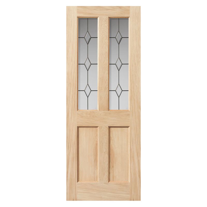 JB Kind Oak Traditional Churnet Glazed Internal Door Unfinished 1981 X 838 X 35mm