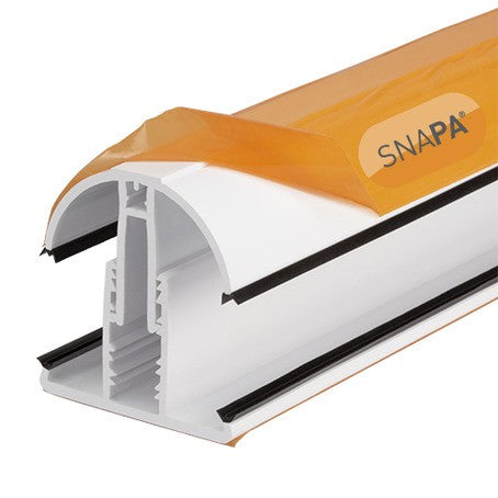 Snapa Lean-to Bar 10, 16, 25, 32, & 35mm - White (Including End Cap) - 2m