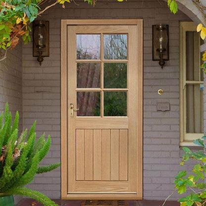 LPD Oak External 6 Panel Light External Door 78in x 30in x 44mm (1981 x 762mm)