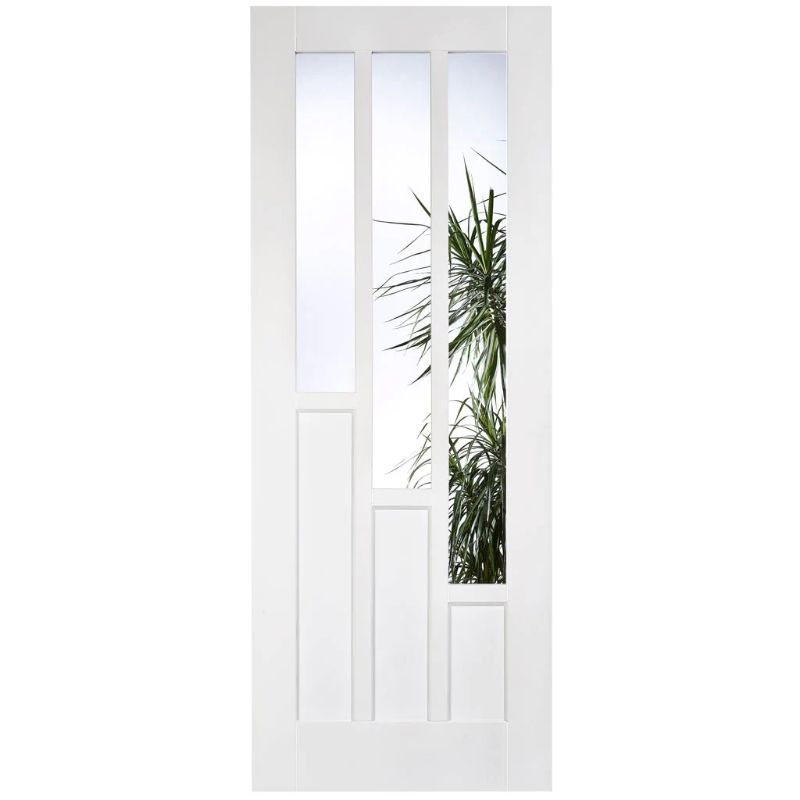 LPD Coventry White Primed Clear Glazed Internal Door 78in x 30in x 35mm (1981 x 762mm)