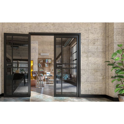 Deanta Dalston Prefinished Black Tinted Glazed Internal Door 2040 x 726 x 40mm