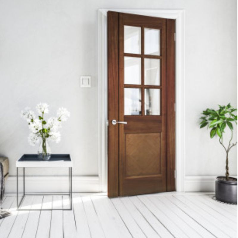 Deanta Kensington Glazed Interior Walnut Door 2032 x 813 x 35mm