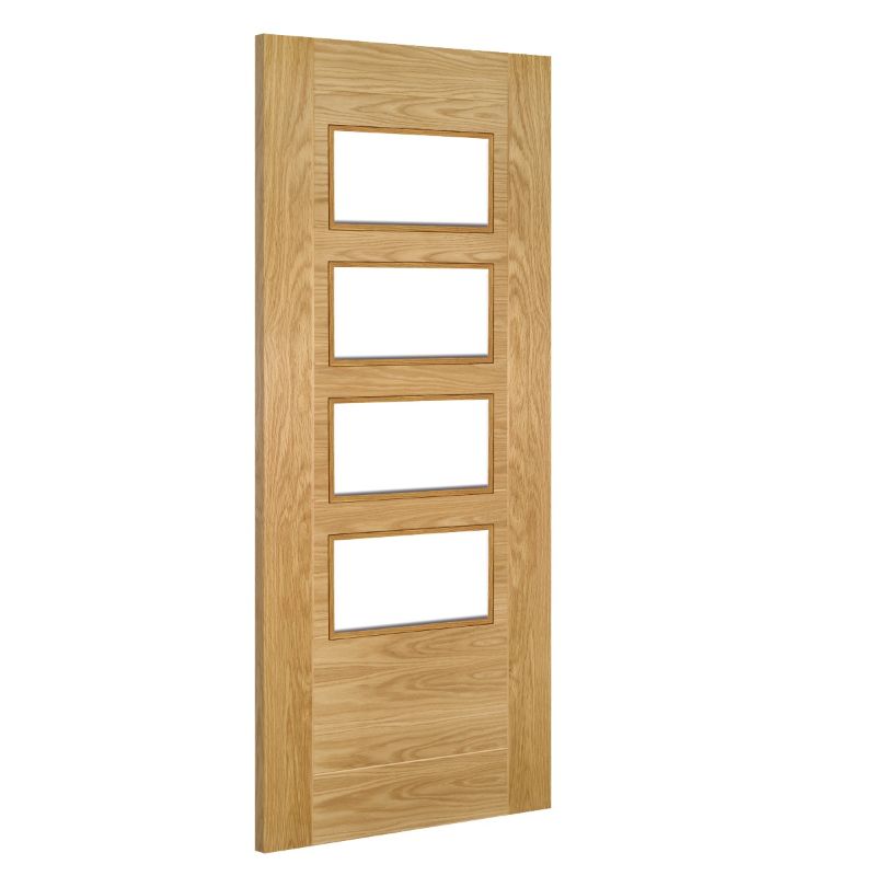 Deanta Seville Prefinished Square Glazing Oak Internal Door - 80.3in x 32.5in (2040 x 826mm)