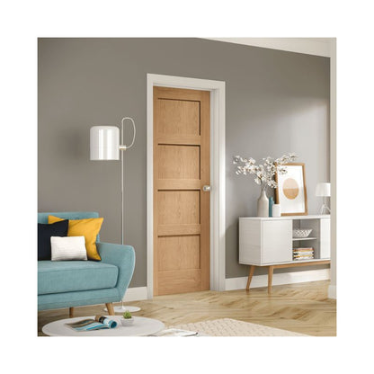 Image for XL Joinery Shaker 4 Panel Pre-Finished Internal Oak Door 1981 x 711 x 35mm (28")