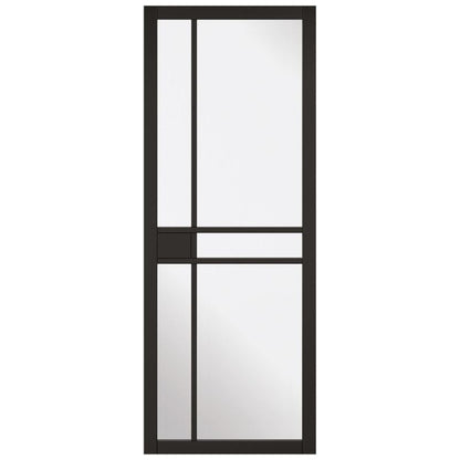 LPD Greenwich Black Primed Clear Glazed 5L Internal Industrial Style Door - 78in x 33in (1981 x 838mm)
