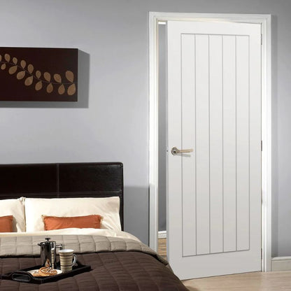 Image for LPD Textured Vertical 5 Panel White Moulded - 78In x 24In x 35mm (1981 x 610mm)